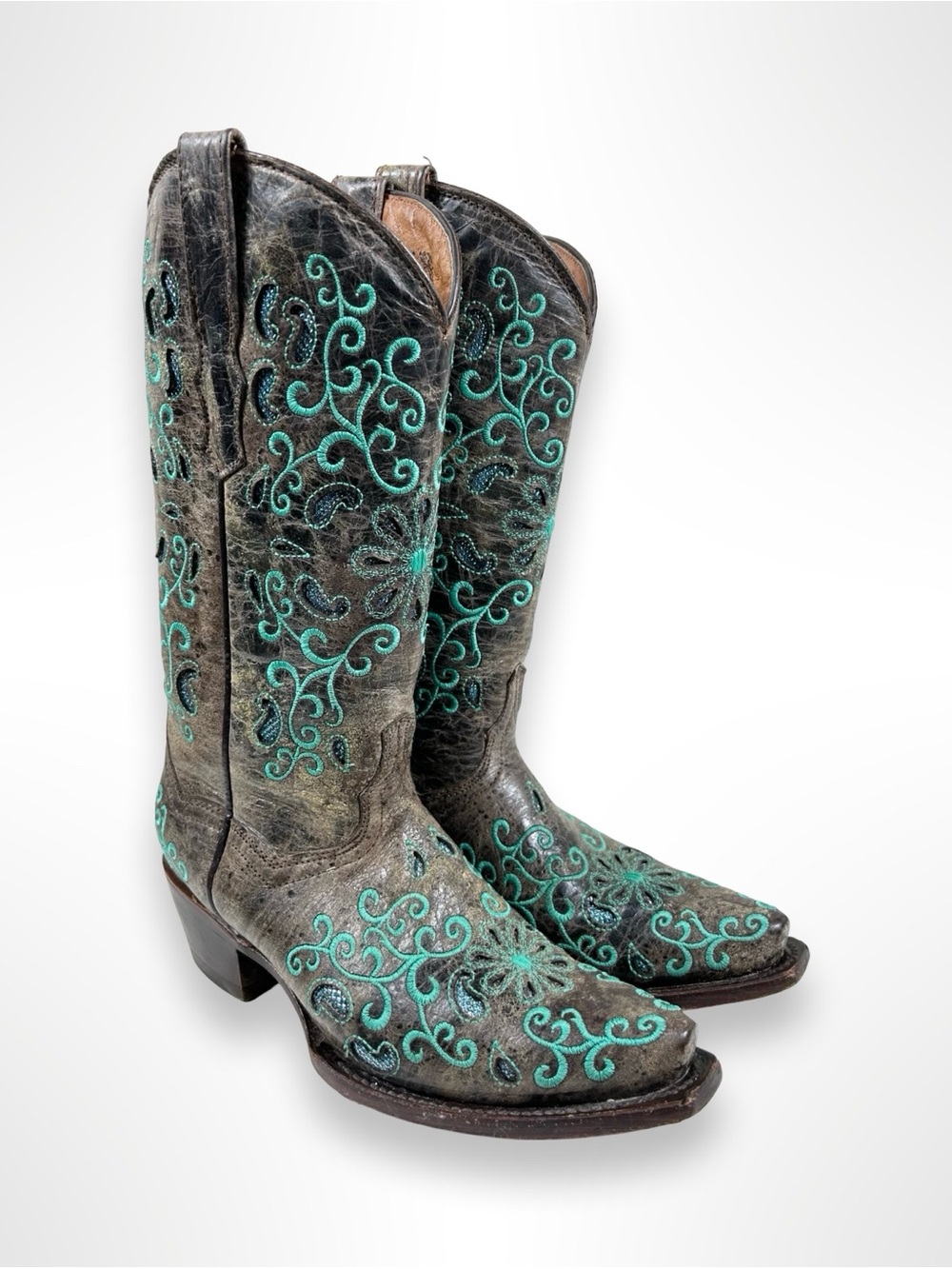 INNOVATION Y2K pre distressed snip toe boots